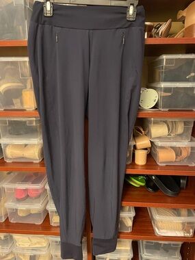 Athleta Navy Slim Tapered Track Joggers with Zip Pockets